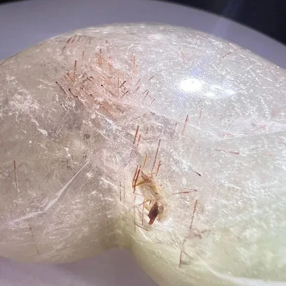 Golden Rutilated Threads and Garden Quartz Heart Carving (1)‎ - Picture 7 of 16